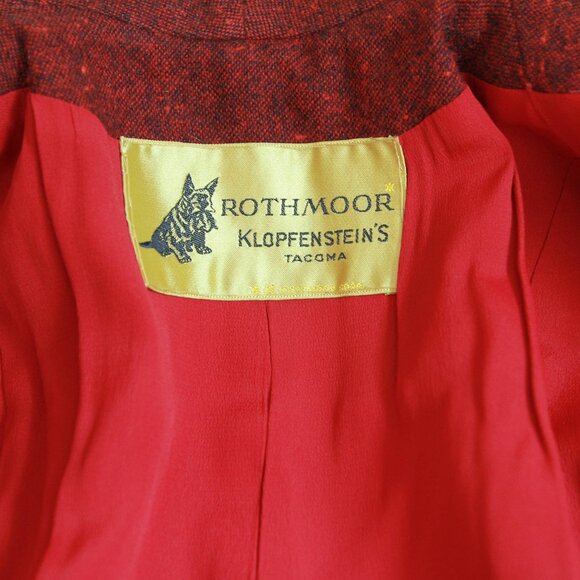 40's dark red tweed Jacket - small/medium - made in Britain - Picture 3 of 5